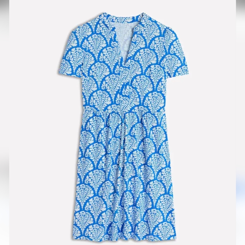 Boden Naomi Short Dress In Cerulean Blue Blossomy Size 2P